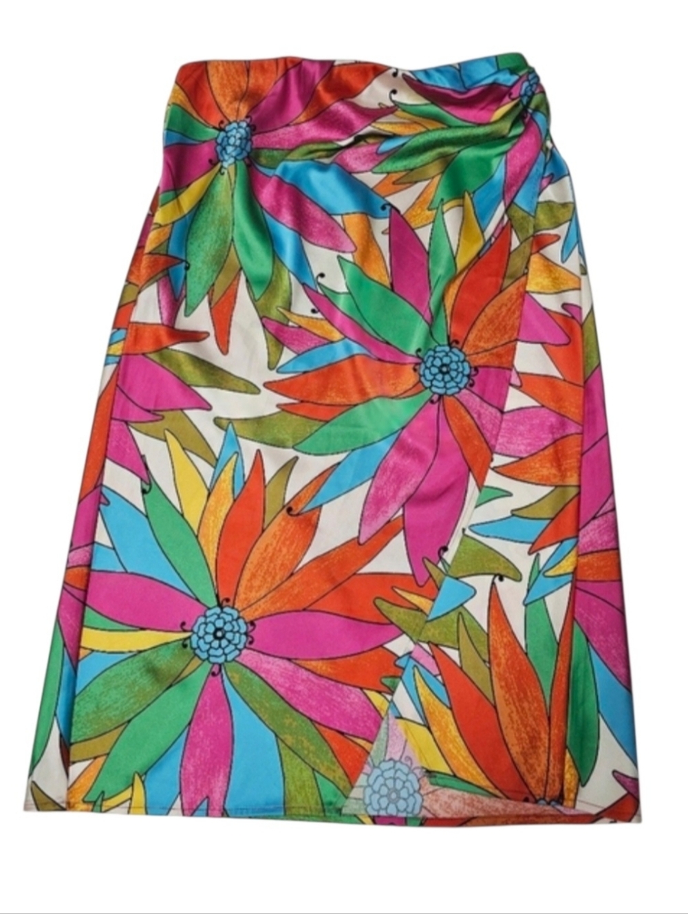 Rachel Zoe Multicolor Midi Skirt Dopamine Summer Beachwear Sz S
